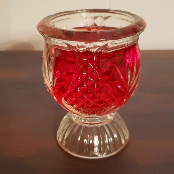 Vintage Avon Bayberry Candle in Cut Glass Holder - Picture 1 of 5